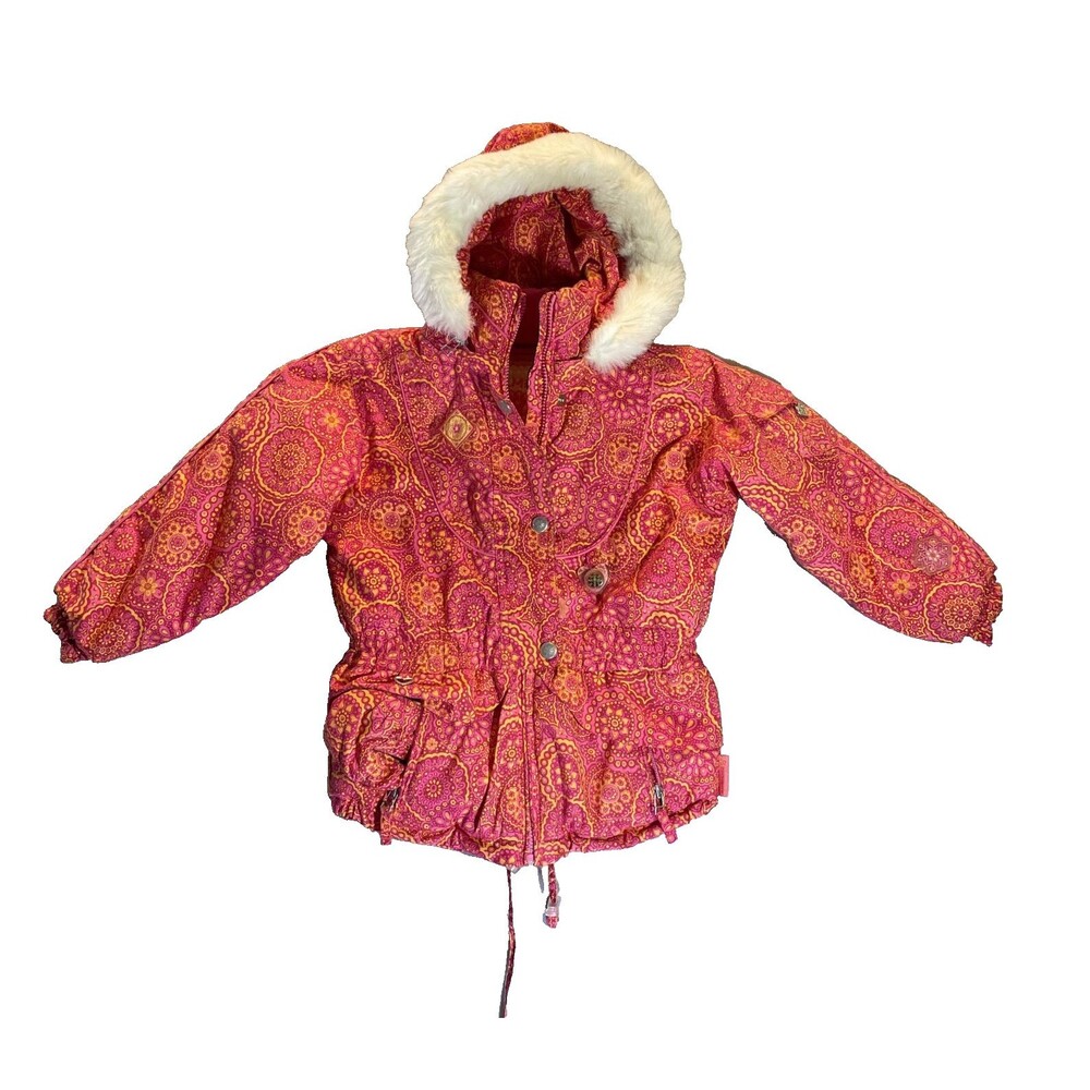 Obermeyer Girls winter snow jacket Pink and Orange Stardust 06579 sz 5